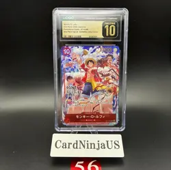CGC PRISTINE 10 Monkey D Luffy SR ST10-006 ONE PIECE DAY 24 Promo Ex Vol. 3 card - Image 1