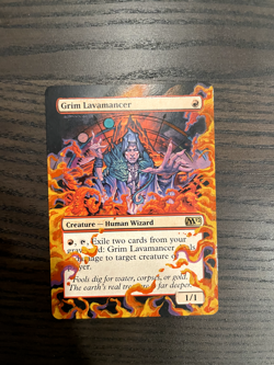 Grim Lavamancer (Extended Altered Art, Acrylic Paint) - Image 1