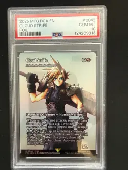 2025 MTG FINAL FANTASY THROUGH THE AGES FOIL #0042 CLOUD STRIFE PSA 10 - Image 1