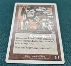 UNPLAYED SIGNED MTG Magic Lead Golem 6TH Sixth NM HANNIBAL KING EDH CUBE - Image 2