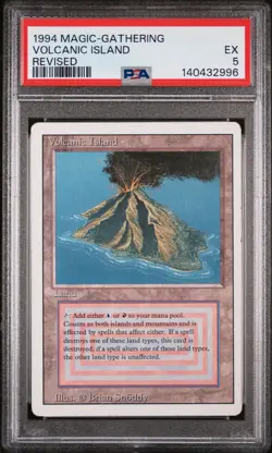 1994 MTG REVISED ED VOLCANIC ISLAND PSA 5 - Image 1