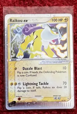 Pokemon TCG Holo Ultra Rare Raikou EX 92/95 Team Magma Vs Team Aqua LP - Image 1