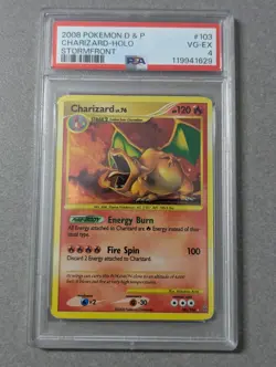2008 Pokemon Charizard 103/100 Holo D&P Stormfront PSA 4 VG-EX Secret Rare - Image 1