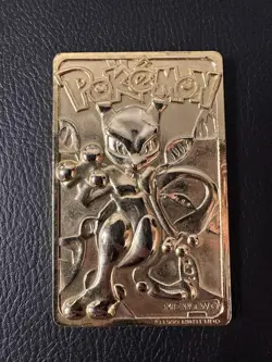 Pokemon 23K Gold Plated Mewtwo Trading Card 1999 Burger King Limited Edition - Image 1