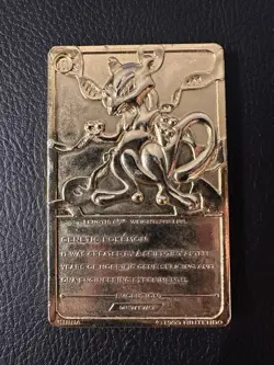 Pokemon 23K Gold Plated Mewtwo Trading Card 1999 Burger King Limited Edition - Image 2