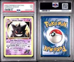 2000 Pokemon 1st Edition Sabrina’s Gengar Rare 29/132 - Gym Challenge - PSA 7 NM - Image 3