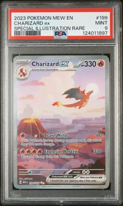 2023 Pokemon Mew EN Charizard EX 199/165 151 SIR PSA 9 Mint Rare - Image 1