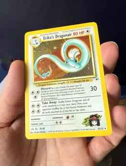 Pokemon TCG Erika's Dragonair Gym Heroes 4/132 Holo Unlimited Rare Half Swirl LP - Image 2