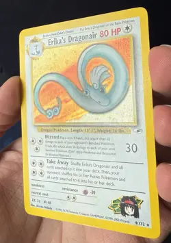 Pokemon TCG Erika's Dragonair Gym Heroes 4/132 Holo Unlimited Rare Half Swirl LP - Image 3