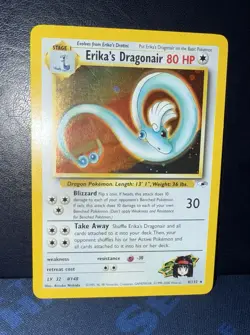 Pokemon TCG Erika's Dragonair Gym Heroes 4/132 Holo Unlimited Rare Half Swirl LP - Image 5