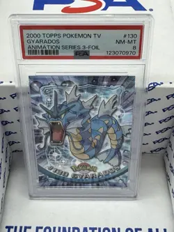 2000 Topps Pokemon TV Gyarados FOIL #130 PSA 8 NM-MT - Image 1