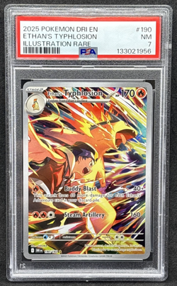 2025 Pokemon DRI EN - Ethan's Typhlosion - Illustration Rare - 190 - PSA 7 - Image 1