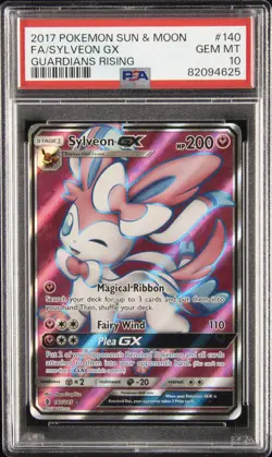 2017 POKEMON SUN & MOON GUARDIANS RISING #140 FULL ART/SYLVEON GX PSA 10 - Image 1