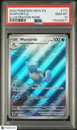 Wartortle Illustration Rare PSA 10 171/165 2023 Pokemon Mew EN-151 - Image 1