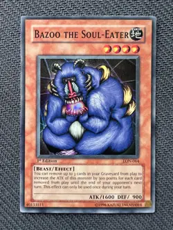 Yugioh Bazoo the Soul-Eater 1st Edition Super Rare LON-064 NM - Image 1