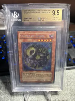 BGS 9.5 Sphere of Chaos RGBT-EN093 Secret Rare Raging Battle 1st Edition YuGiOh - Image 1