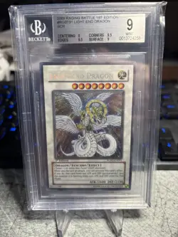 BGS 9 Light End Dragon MINT 1st Edition Secret Rare RGBT-EN091 YuGiOh - Image 1