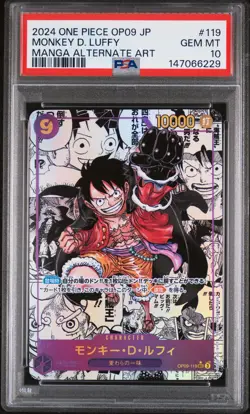 Monkey D. Luffy 119 Manga Art One Piece PSA 10 OP09-EMPERORS IN THE NEW WORLD - Image 1