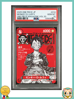 PSA 10 Monkey D Luffy ST21-014 ONE PIECE Magazine Promo 2025 Jump Japonais - Image 1