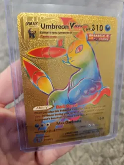 Umbreon Vmax Gold Foil Fan Art Vinyl Textured Collector Pokemon Card - Image 2