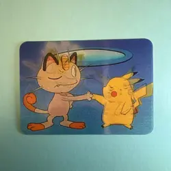 1998 Pokemon Viz Video Pikachu Meowth Lenticular Card PIKA-0032D MP - Image 1