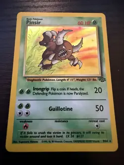Pinsir Jungle Holo Rare 09/64 1999 Pokemon TCG Unlimited English Card - Image 1