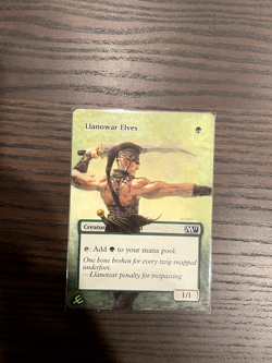 Llanowar Elves (Extended Altered Art, Acrylic Paint) - Image 1