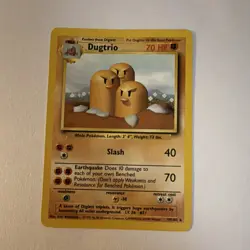 Pokemon TCG Dugtrio Base Set 19/102 70 HP Rare Regular Unlimited English - Image 1