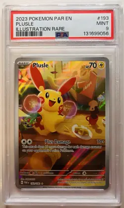 PSA 9 Mint Plusle 193/182 Illustration Rare Pokemon Paradox Rift SV04 - Image 1