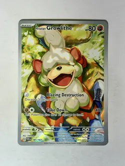 Hisuian Growlithe Illustration Rare 181/167 Twilight Masquerade Pokemon TCG - Image 1