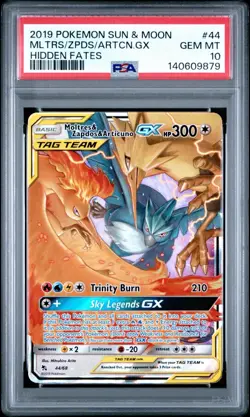 POKEMON MLTRS/ZPDS/ARTCN.GX 2019 SUN & MOON HIDDEN FATES #44 PSA 10 - Image 1