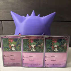 3x Ralts 058/132 x3Mega Evolution Pokemon TCG Playset English NM 2 Reverse Holo - Image 1