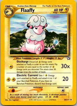 Neo Genesis #034/111 Flaaffy Pokemon Moderately Played - Image 1