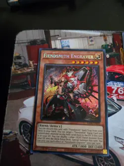 Yu-GI-Oh! Fiendsmith Engraver (Secret Rare) RA04-EN049 Quarter Century Stampede - Image 1