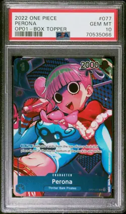 2022 ONE PIECE OP01-ROMANCE DAWN BOX TOPPER #077 PERONA PSA 10 - Image 1