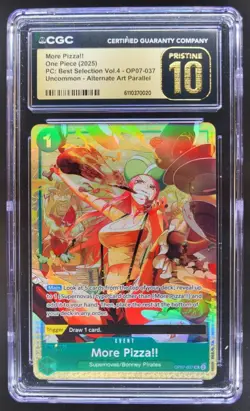 2025 ONE PIECE CCG MORE PIZZA!! ALTERNATE ART OP07-037 CGC 10 PRISTINE A PT - Image 1