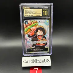 CGC PRISTINE 10 MONKEY D. LUFFY #P-075 SAIKYO JUMP PROMO 2024 ONE PIECE JPN 93 - Image 1