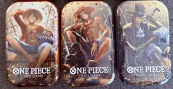 ONE PIECE FACTORY SEALED TIN PACK SET OF 3 VOL.2 LUFFY, ACE, SABO OP13 In Hand! - Image 1