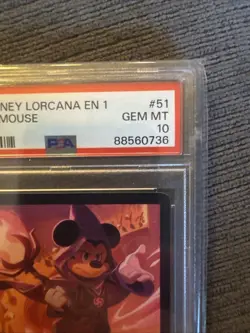 Mickey Mouse 2023 Disney Lorcana EN 1 #51 Mickey Mouse Wayward Sorcerer PSA 10 - Image 2