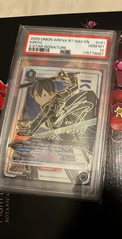 Union Arena SAO Kirito 3 Star Signature SAO-1-041 Sword Art Online PSA 10 - Image 1