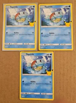 (3) 2021 McDonald's 25th Anniversary POKEMON Cards 17/25 SQUIRTLE Base Card - Image 1