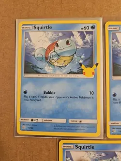 (3) 2021 McDonald's 25th Anniversary POKEMON Cards 17/25 SQUIRTLE Base Card - Image 2