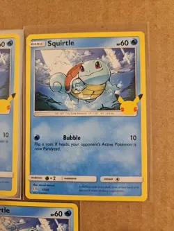 (3) 2021 McDonald's 25th Anniversary POKEMON Cards 17/25 SQUIRTLE Base Card - Image 3