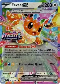 Eevee ex 075/131 Stamped Promo Prismatic Evolutions Pokemon Card - Image 1