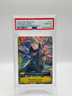 Roronoa Zoro (Illustration Box Vol.3) OP07-113 One Piece Promotion Cards PSA 10 - Image 1