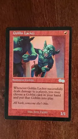 Goblin Lackey Urza's Saga EX/LP 190/350 MTG Magic the Gathering Uncommon Red - Image 1