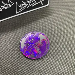 Mewtwo Coin Purple Cracked Ice Holo Pokemon TCG Near Mint 2021 - Image 1