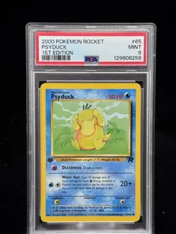 Psyduck #65 1st Edition Team Rocket 2000 Pokemon PSA 9 💦 - Image 1