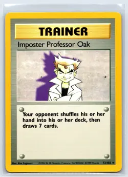 Imposter Professor Oak 073/102 Base Set Regular Black Star Rare Pokemon TCG LP - Image 1
