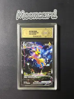 APH Gold 10 Pokemon Chinese Jolteon VMAX Full Art 2024 CSHC 009/009 - Image 1